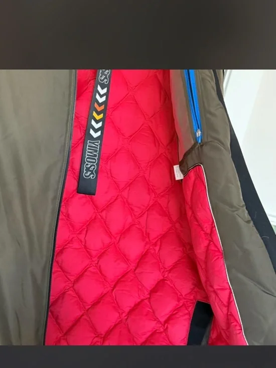 Olive Green Long Bomber Coat - Men's Quilted Jacket - Picture 4 of 6